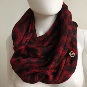Michael Kors Red Leopard Infinity Scarf